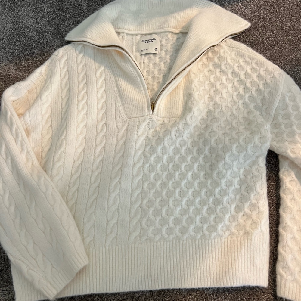 Abercrombie Cable Knit Quarter-Zip - Picture 3 of 4